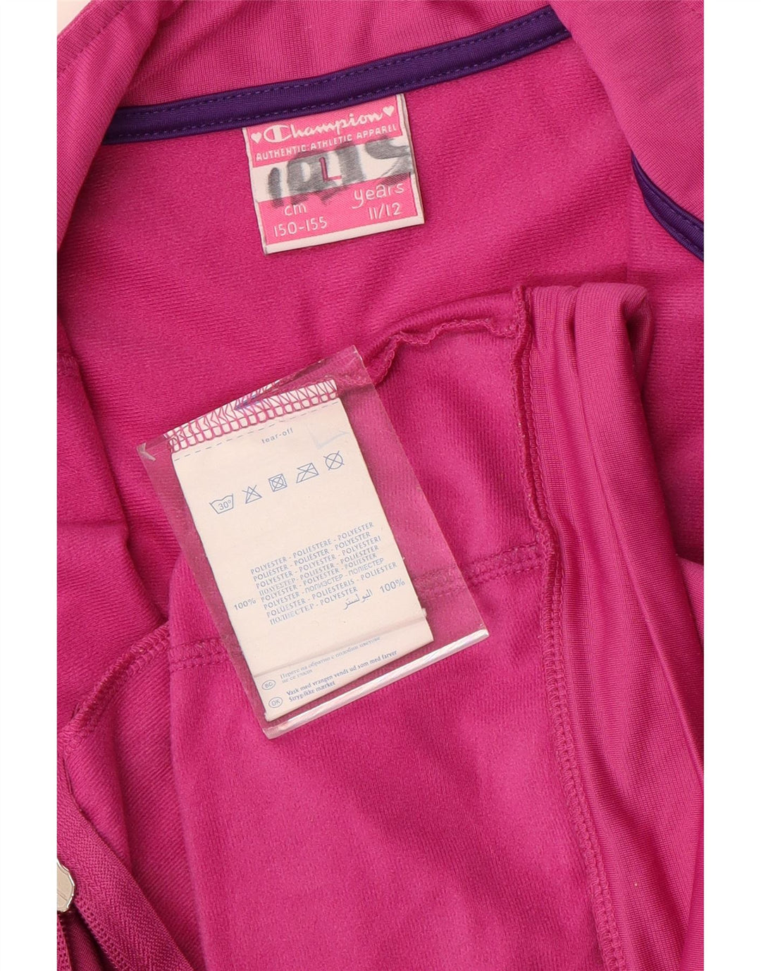 Спортивный костюм CHAMPION для девочек с графическим рисунком, верхняя куртка, 11–12 лет, большой розовый цвет