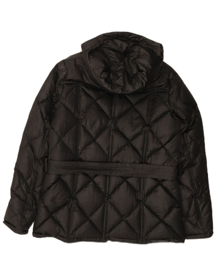 BARBOUR Женская стеганая куртка с капюшоном UK 14, большая черная