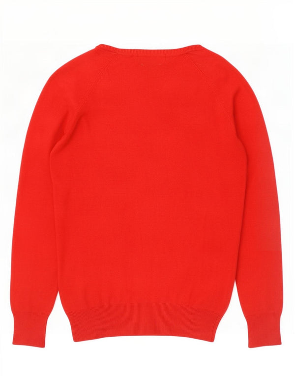 Женский кардиган Zara UK 12, хлопковый средний красный цвет