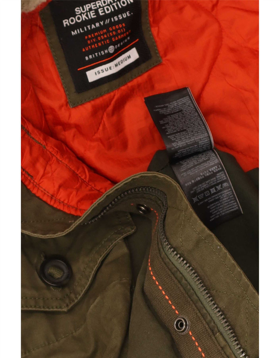Мужская парка Superdry с капюшоном UK 38, средний цвет хаки, хлопок