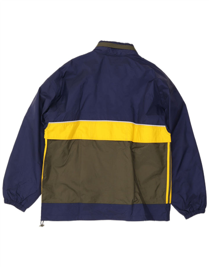 Мужская куртка-дождевик Adidas с капюшоном UK 40/42, средний темно-синий, цветной блок