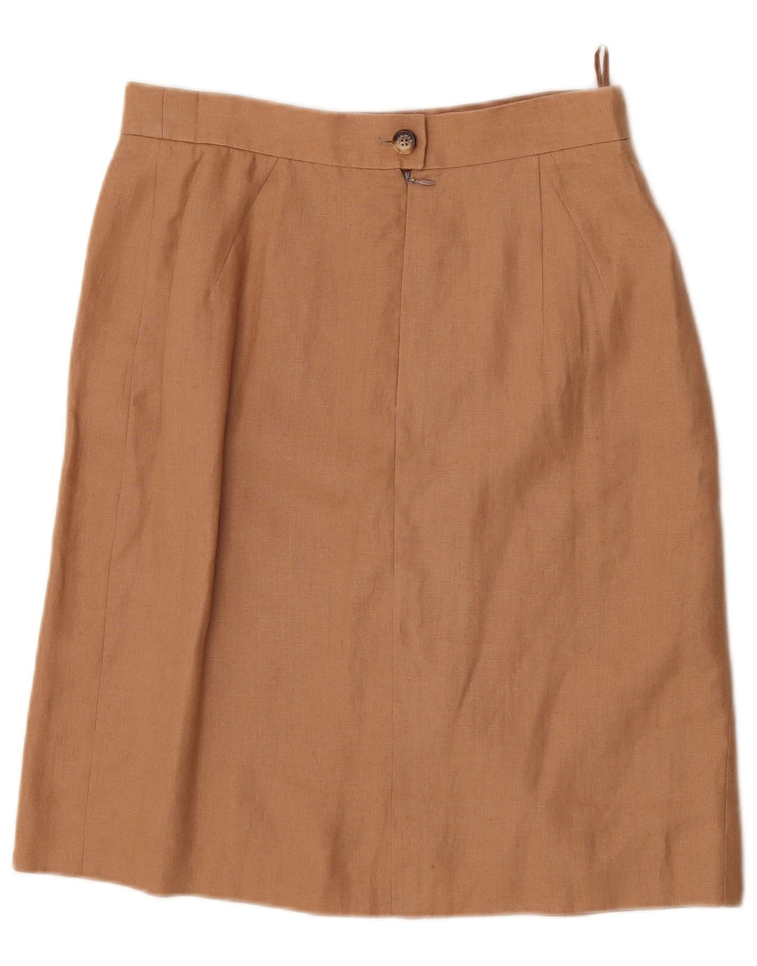 HERMES Женская прямая юбка IT 44 Medium W30 Бежевый лен