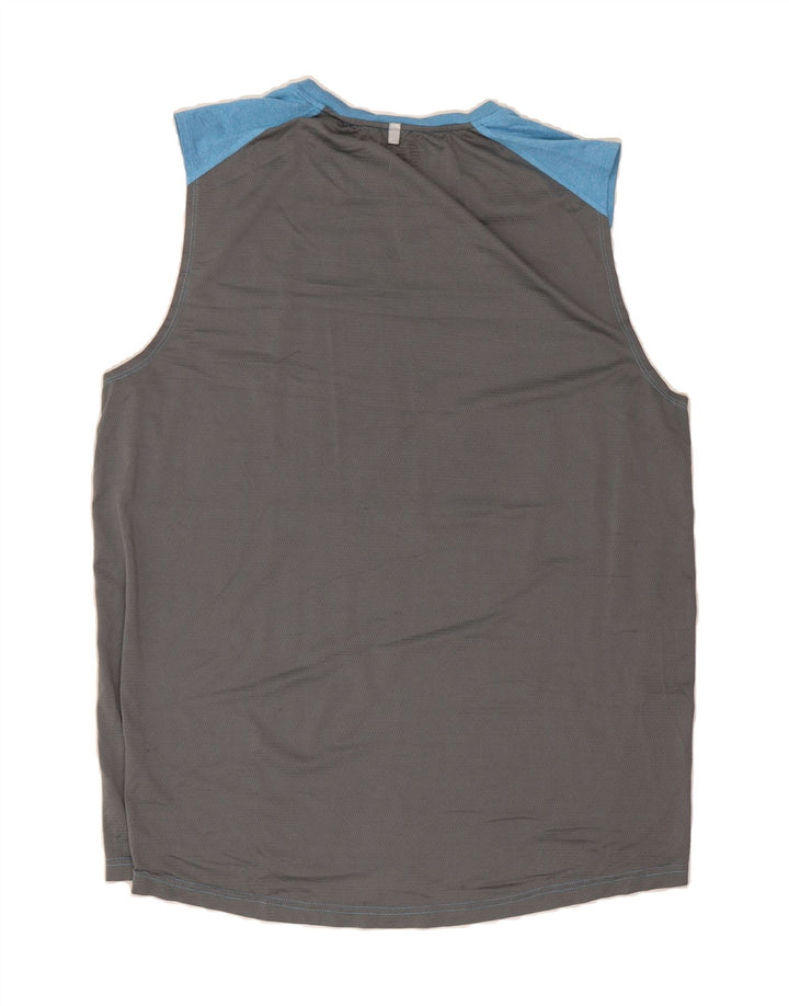 RUSSELL ATHLETIC Mens T-Shirt Top Large Blue Colourblock Polyester Vintage Russell Athletic and Second-Hand Russell Athletic from Messina Hembry 