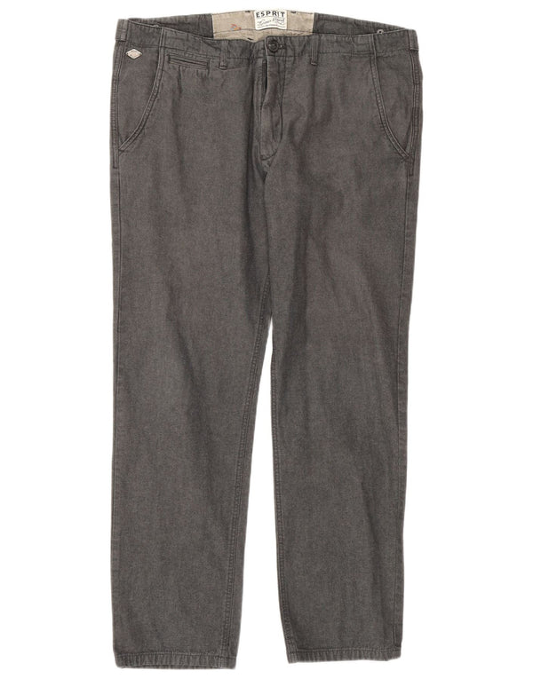 Esprit Мужские повседневные зауженные брюки W36 L32 Серые хлопковые
