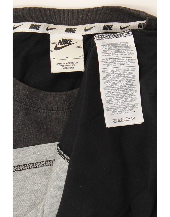 Мужская футболка с рисунком Nike, средний черный, хлопок с цветными блоками