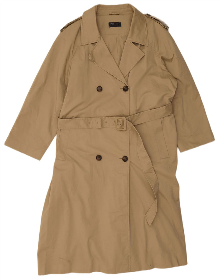 Женский тренч Marks & Spencer UK 20 2XL Бежевый хлопок
