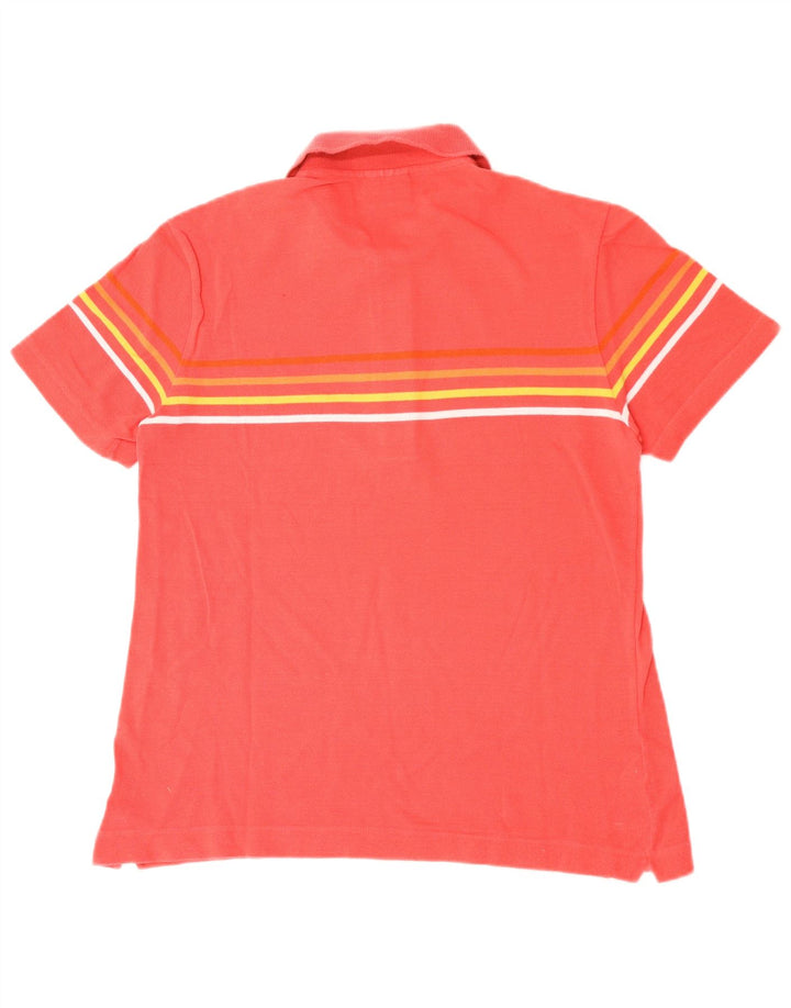 Мужская рубашка-поло LACOSTE, размер 3, маленькая, хлопковая розовая полоска