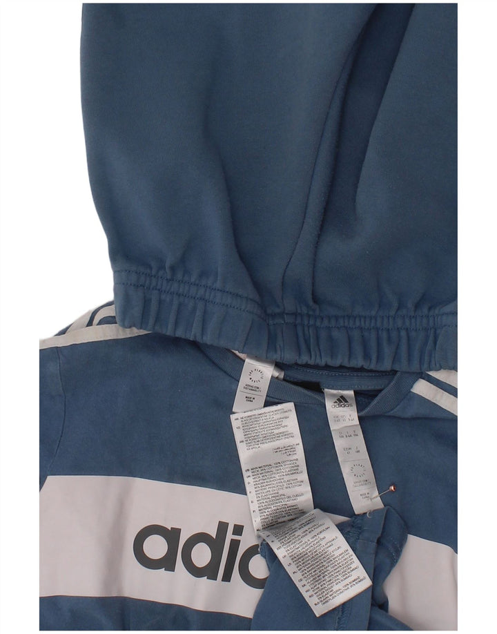 ADIDAS Boys Graphic 2 Piece Set 3-4 Years  Blue Colourblock Cotton