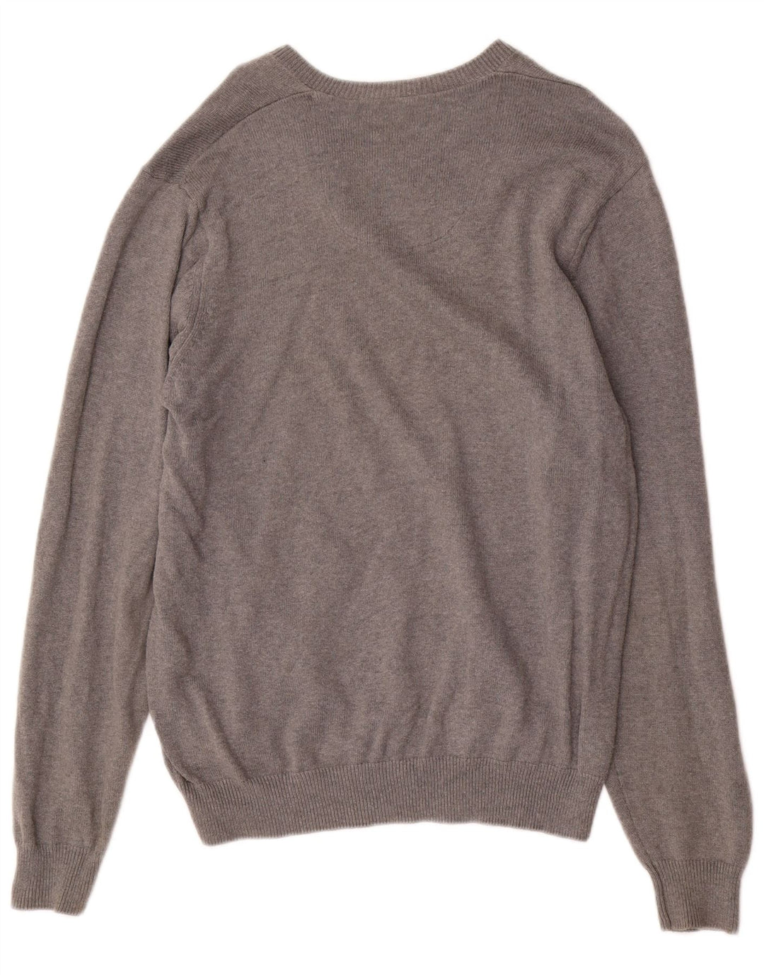 Мужской джемпер с v-образным вырезом Mark & Spencer Blue Harbour, хлопковый средний серый цвет
