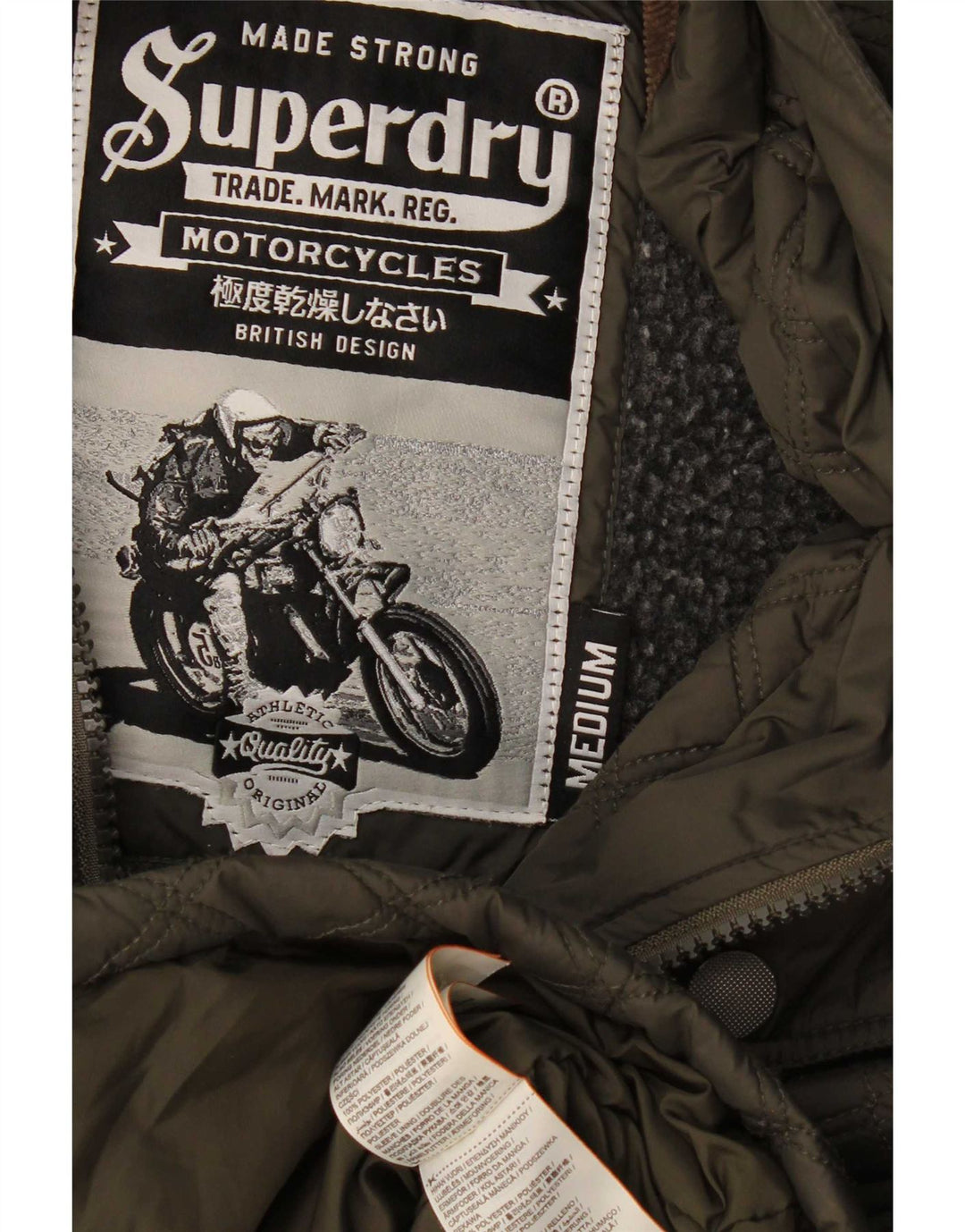 Мужская стеганая куртка Superdry UK 38, средний хаки, полиэстер