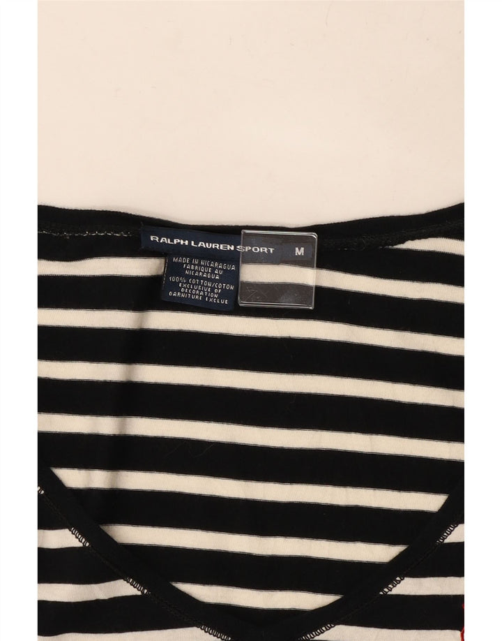 Женский топ Ralph Lauren с длинным рукавом, Великобритания, 12, средний размер, хлопок в черную полоску