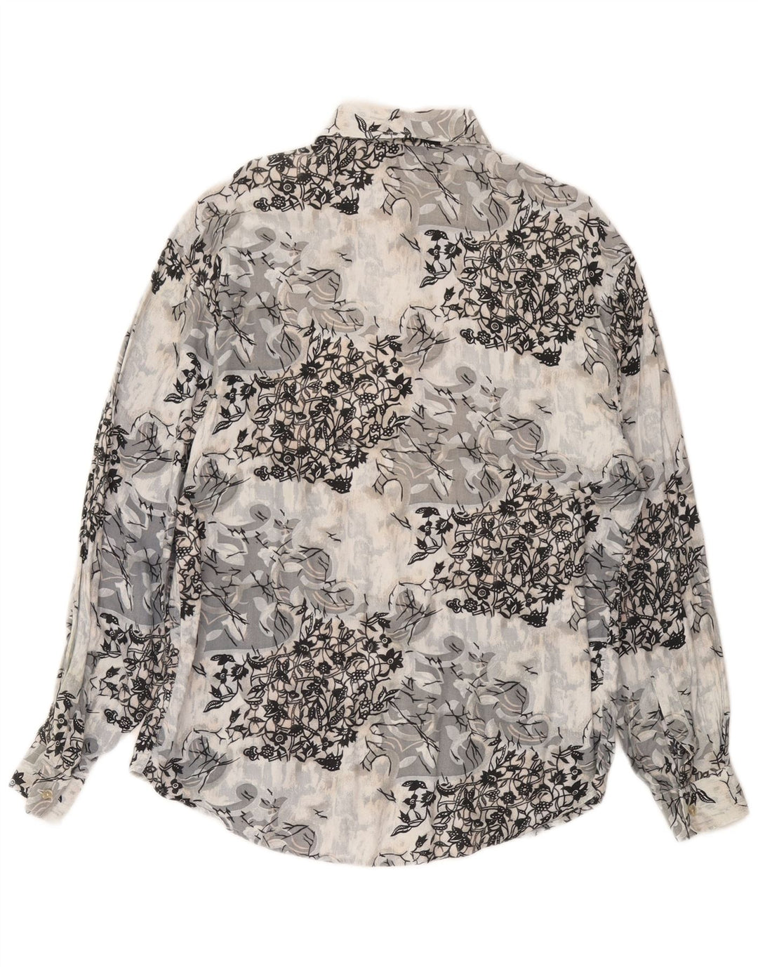 CRIVER Мужская рубашка из вискозы среднего серого цвета с цветочным принтом