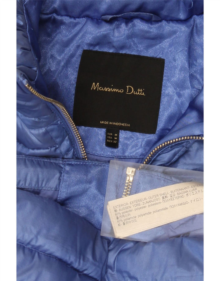 Женская стеганая куртка Massimo Dutti UK 12, средний синий полиэстер