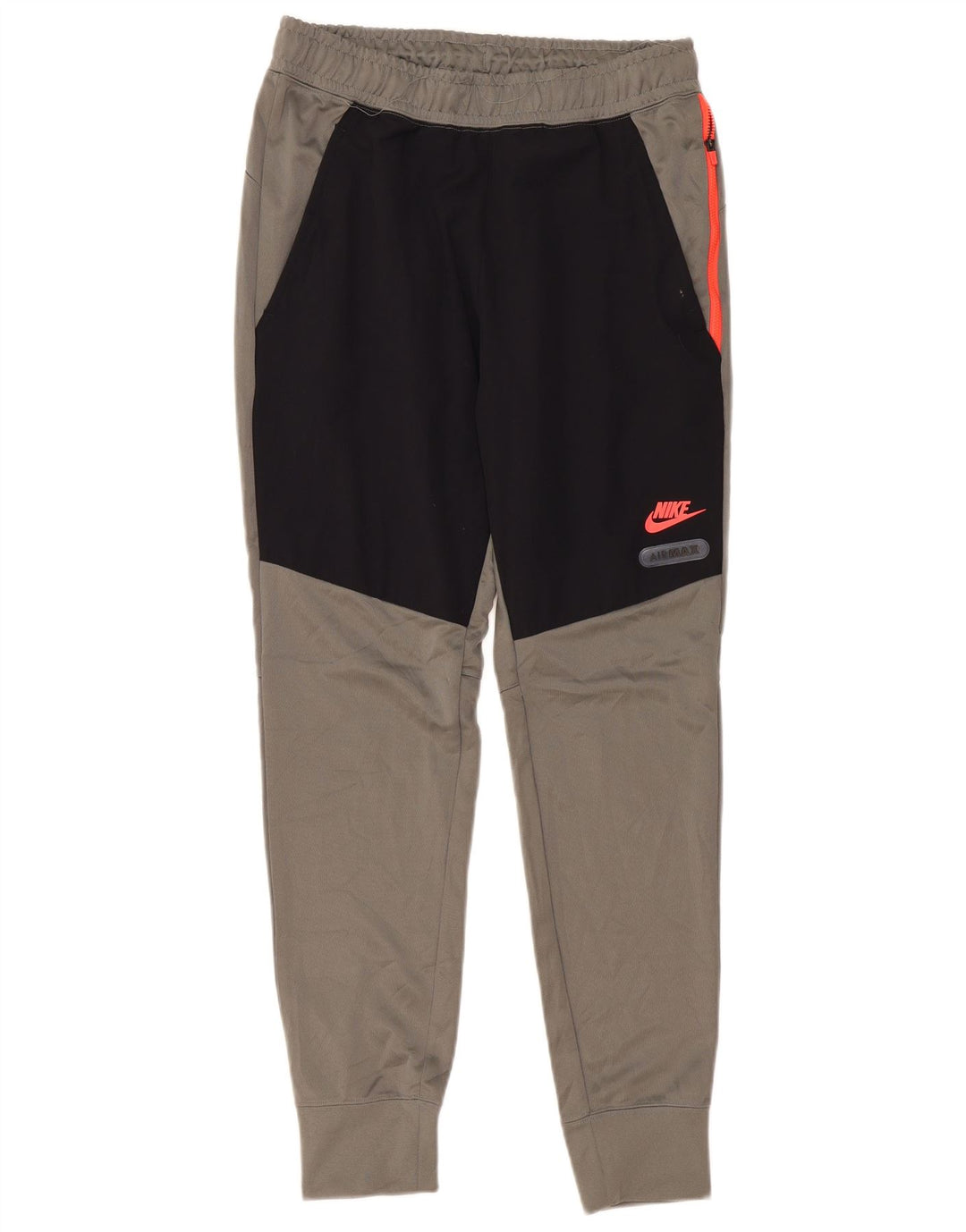 Мужские спортивные брюки NIKE джоггеры среднего серого цвета из полиэстера с цветными блоками