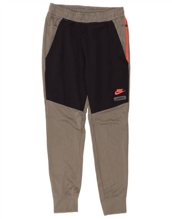 Мужские спортивные брюки NIKE джоггеры среднего серого цвета из полиэстера с цветными блоками