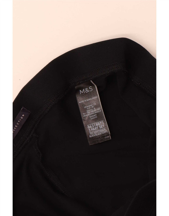 Женские укороченные леггинсы Marks & Spencer UK 12, средний черный хлопок