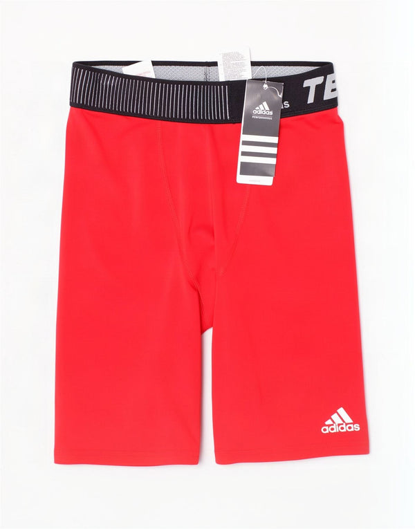 Спортивные шорты Adidas Climalite с графическим рисунком для мальчиков 11–12 лет, красные цветные блоки