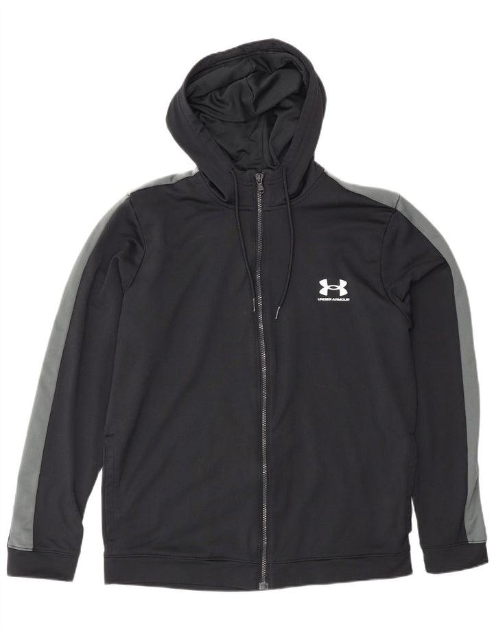 Мужской свитер с капюшоном на молнии Under Armour, средний черный, цветных блоков
