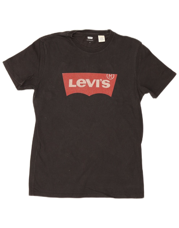 Мужская футболка с рисунком Levi's, маленький черный хлопковый топ
