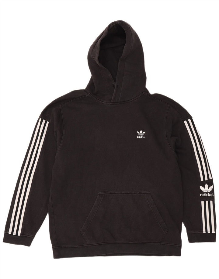 Мужской джемпер с капюшоном Adidas среднего размера, черный, хлопок