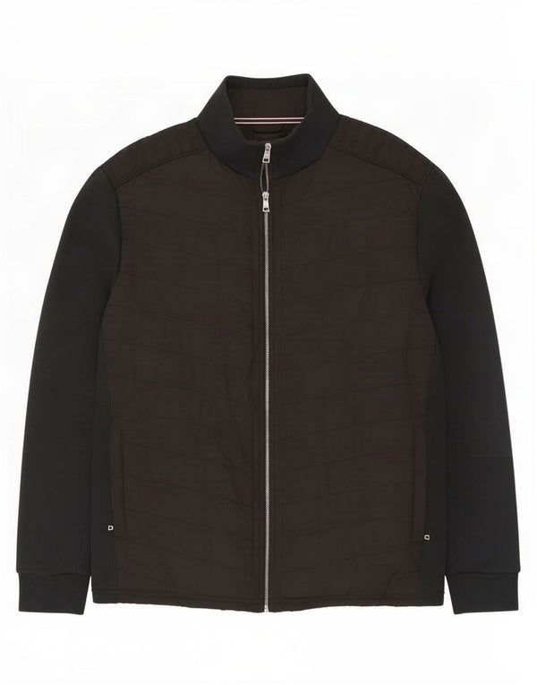 Мужская стеганая куртка Marks & Spencer UK 42 XL, черный хлопок с цветными блоками