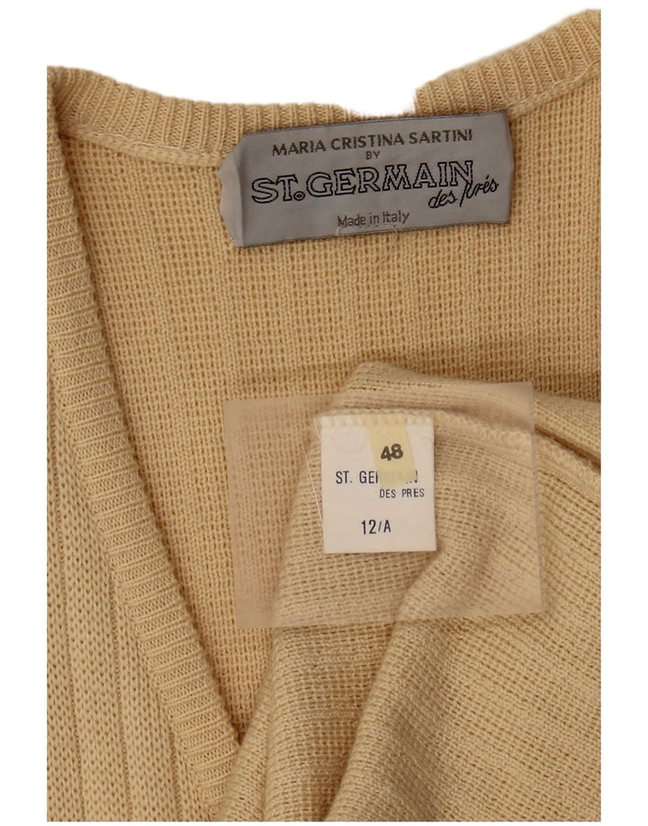 Женский удлиненный кардиган с графическим рисунком St. Germain IT 48 XL, бежевый, шерсть