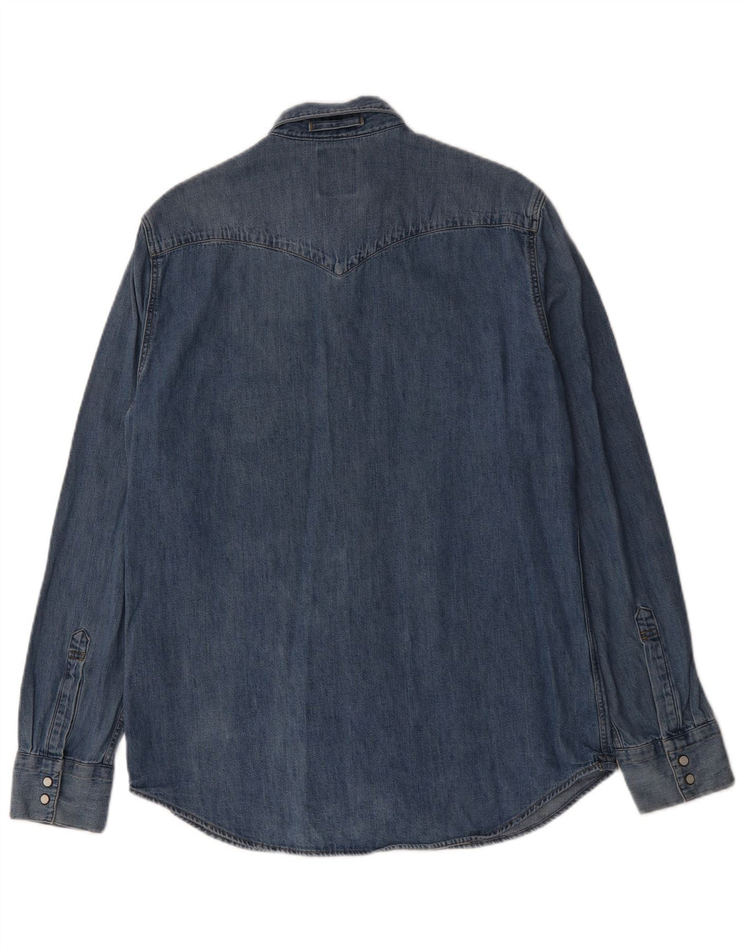 Мужская джинсовая рубашка Levi's, большая синяя хлопковая ткань