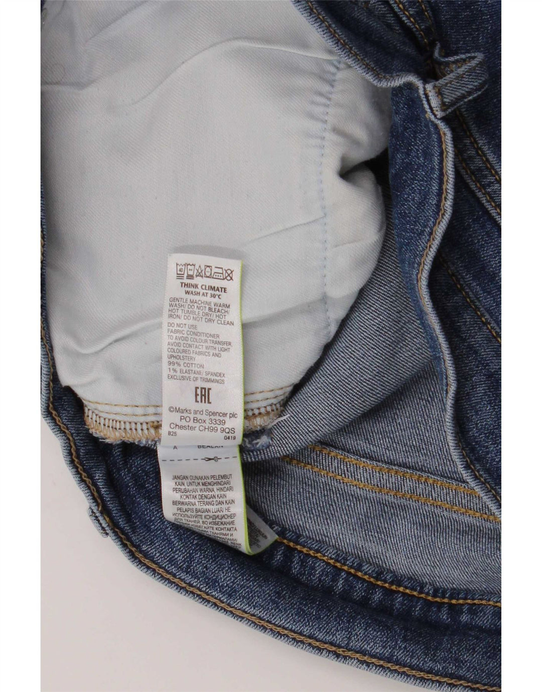 Мужские джинсовые шорты Marks & Spencer Medium W32 Синие, хлопок