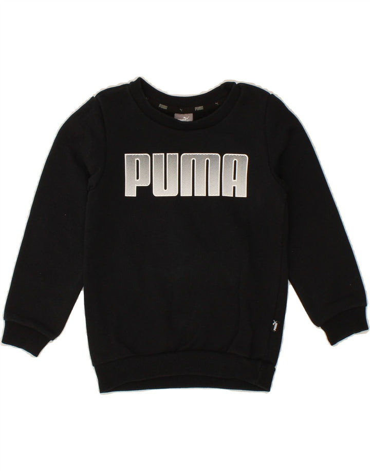 PUMA Boys Graphic Sweatshirt Jumper 3-4 Years Black Vintage Puma and Second-Hand Puma from Messina Hembry 