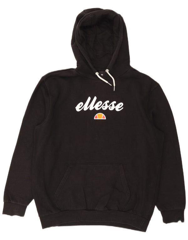 Мужской джемпер с капюшоном Ellesse с рисунком, большой черный, хлопок