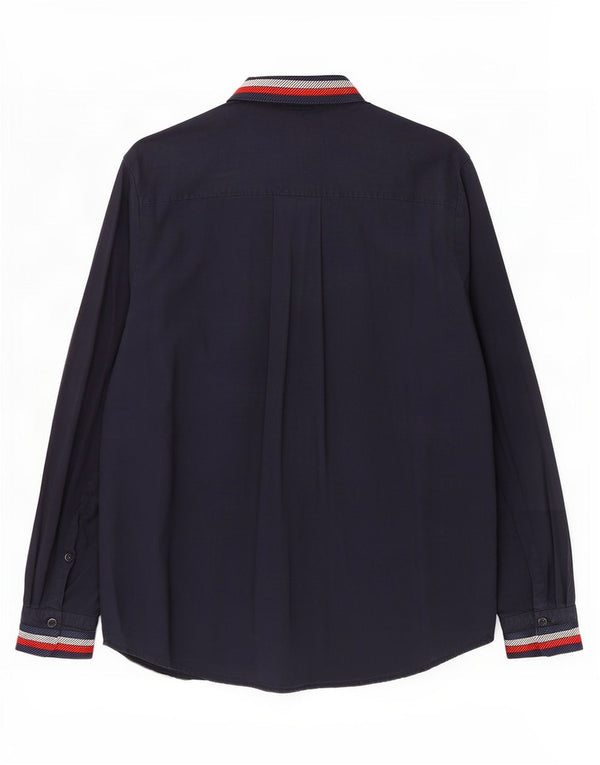 Женская рубашка оверсайз Tommy Hilfiger UK 14, большая темно-синяя полоска из вискозы