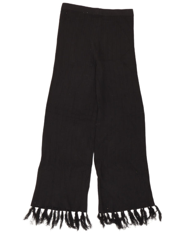 Женские трикотажные широкие брюки Zara, большие W32 L31, черные из вискозы