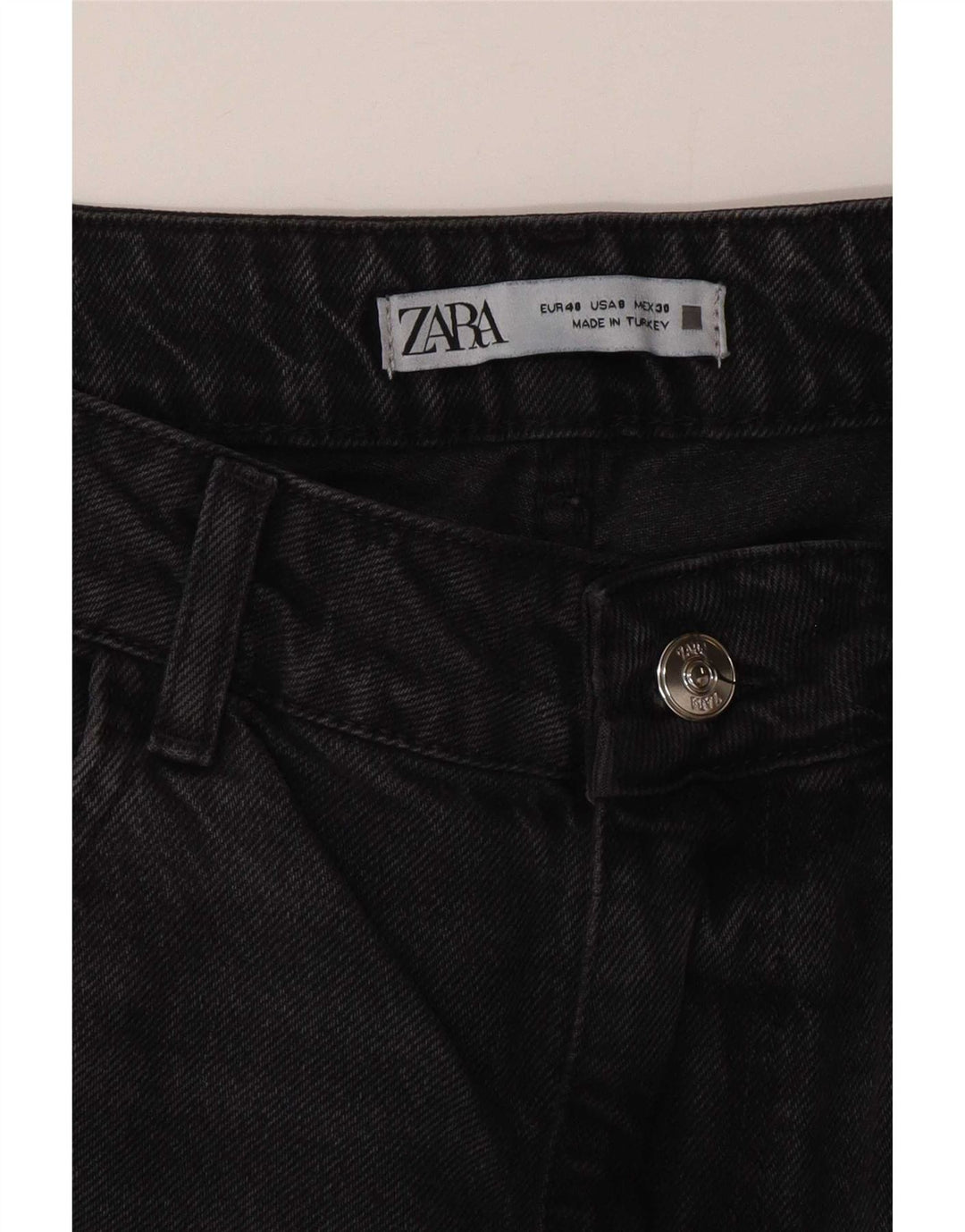 Женские прямые джинсы Zara с высокой посадкой EU 40 Medium W30 L29 Серые