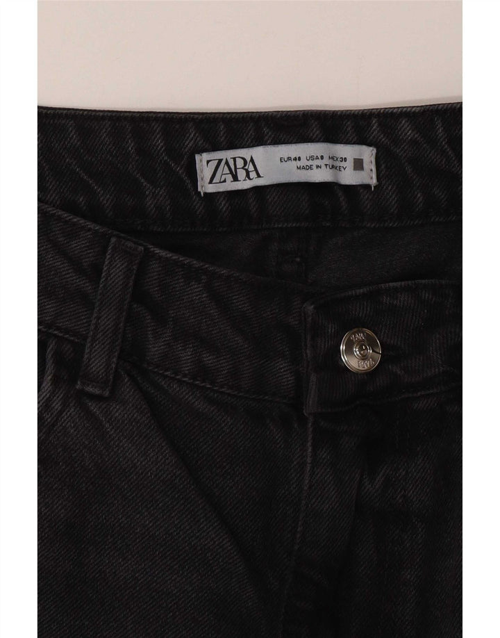 Женские прямые джинсы Zara с высокой посадкой EU 40 Medium W30 L29 Серые