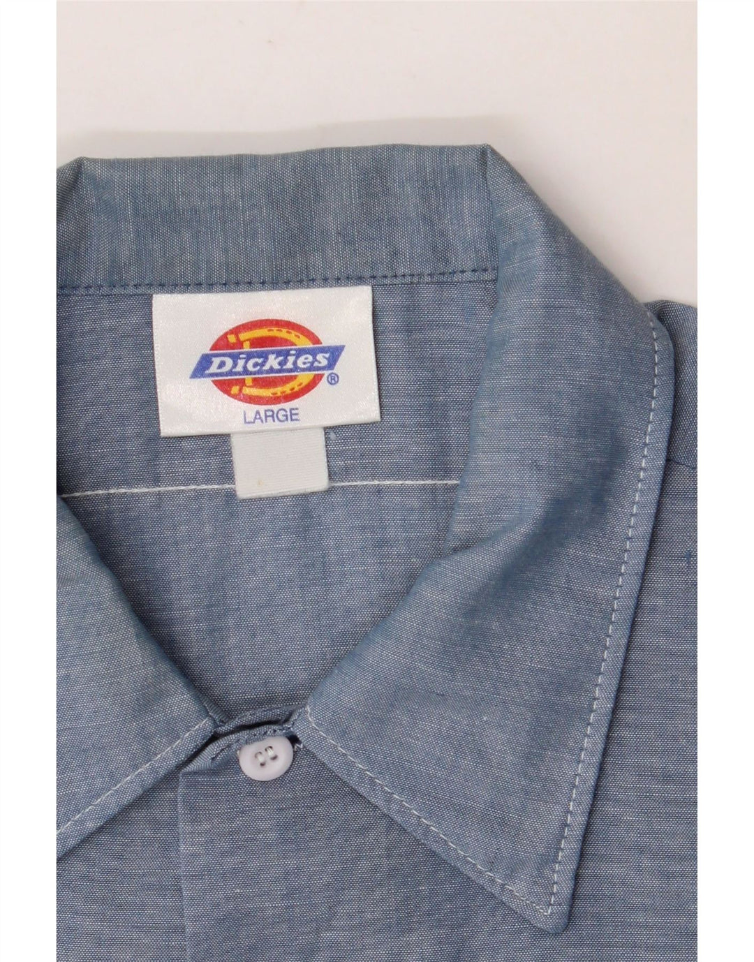 DICKIES Мужская рубашка с коротким рукавом, большая синяя хлопковая ткань
