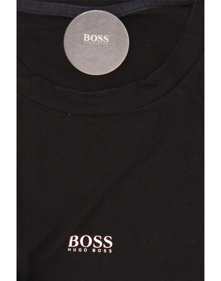 Мужской топ Hugo Boss с длинным рукавом, средний черный хлопок