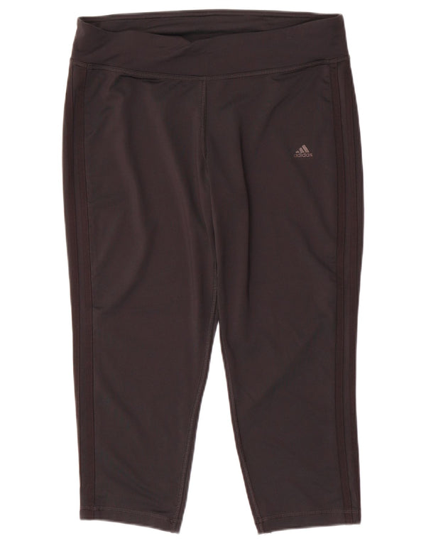 Женские леггинсы-капри Adidas UK 16, большие черные из полиэстера