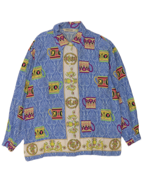 Женская блузка-рубашка Prisma UK 18 XL Синяя вискоза с пейсли