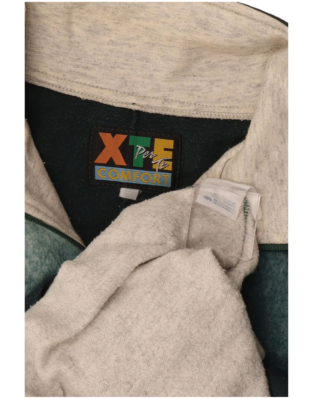 EXTE Мужской свитшот на молнии с рисунком, большой серый цветной блок