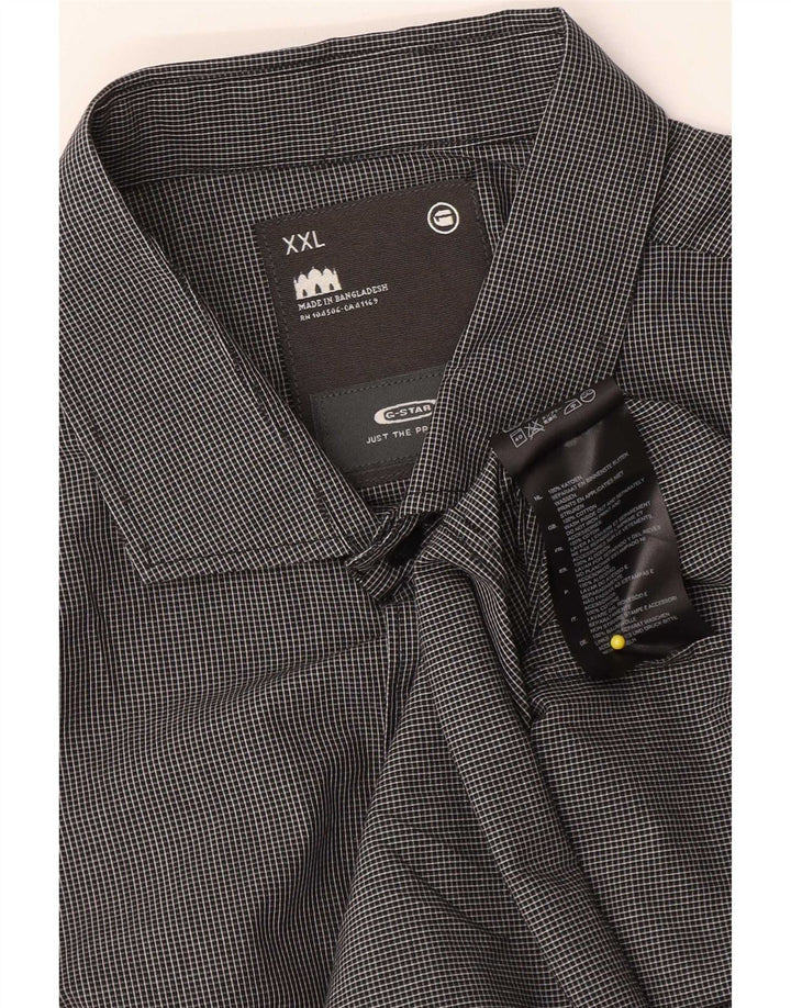 Мужская рубашка G-Star 2XL Серая, хлопок в мелкую клетку
