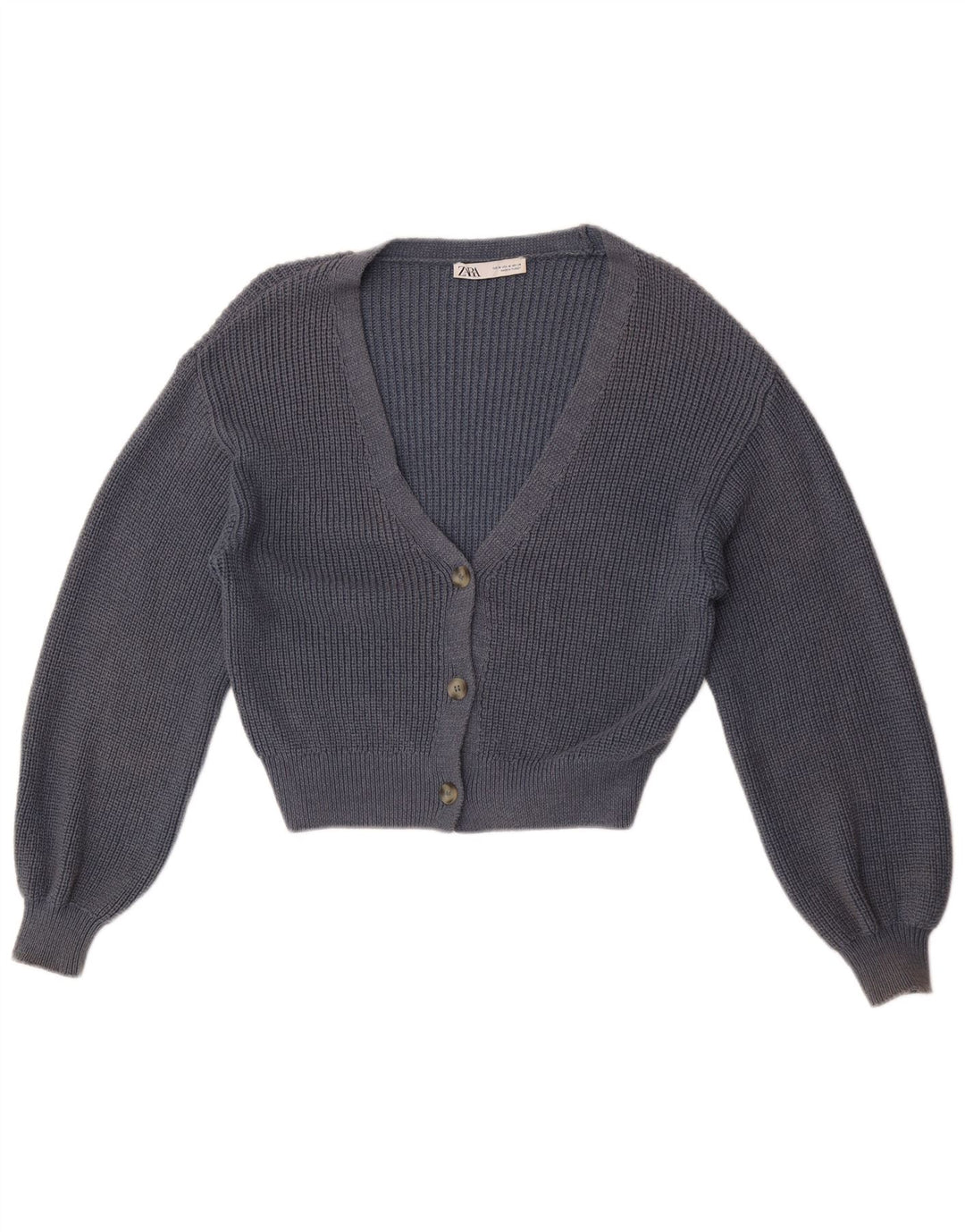 Женский укороченный кардиган Zara UK 14, средний темно-синий