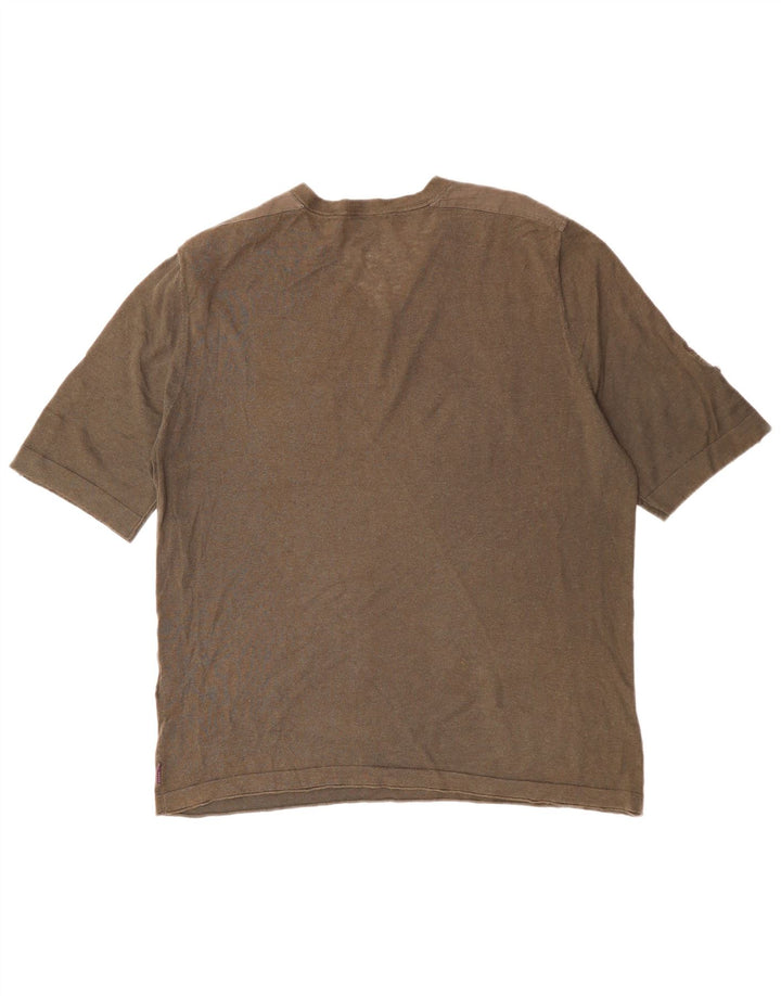 Мужская футболка TED BAKER, размер 6, 2XL, хлопок цвета хаки