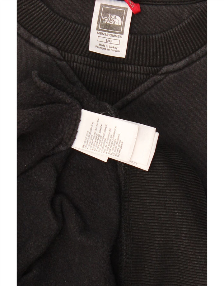 Мужской свитшот с рисунком THE NORTH FACE, большой черный хлопковый джемпер