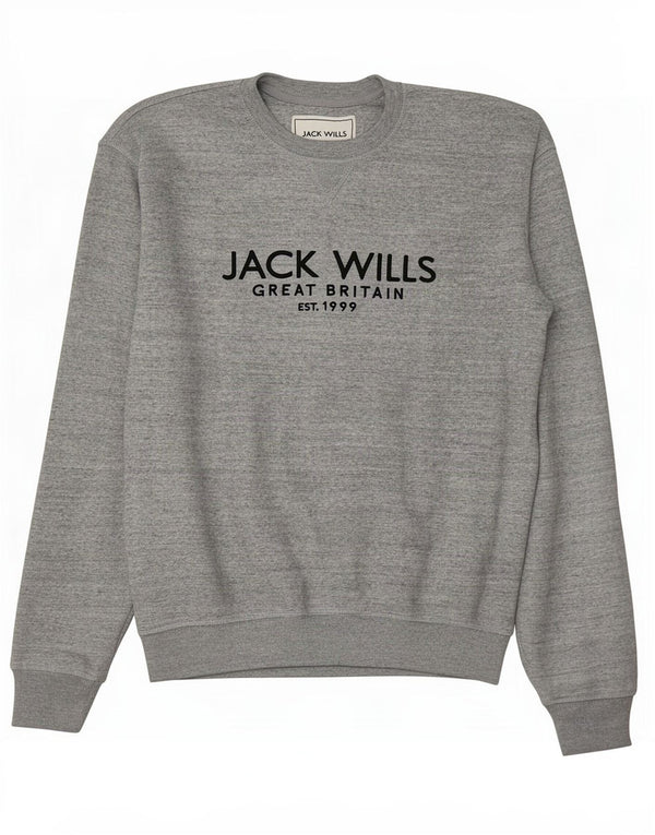 Мужской свитшот свободного кроя Jack Wills с рисунком XS, серый хлопковый джемпер в крапинку
