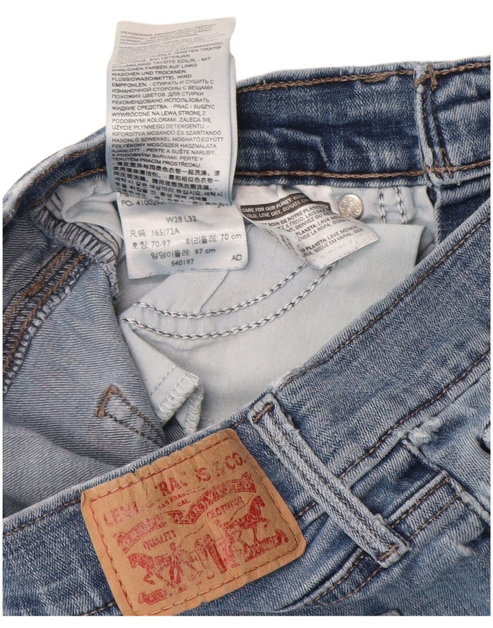 Женские прямые джинсы для похудения LEVI'S W28 L32, синий хлопок