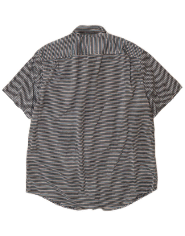 Мужская рубашка с коротким рукавом PENGUIN, большая синяя хлопковая полоска