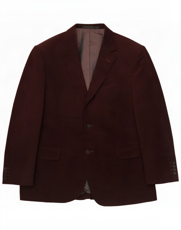 Мужской короткий пиджак на двух пуговицах Marks & Spencer UK 44 XL Темно-бордовый полиэстер