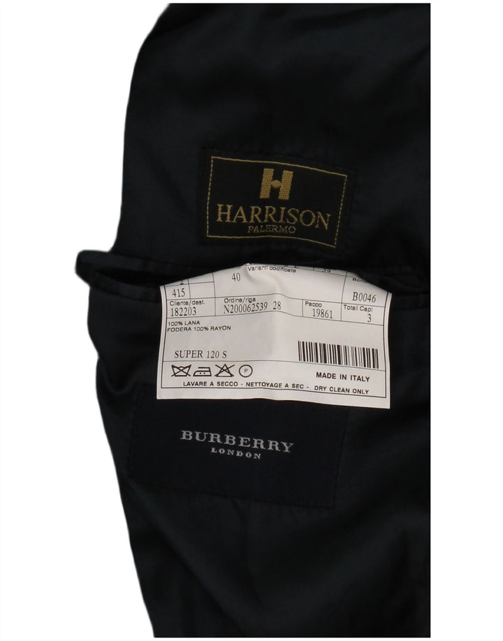 Мужской пиджак Burberry с 3 пуговицами IT 54, большой темно-синий, шерсть