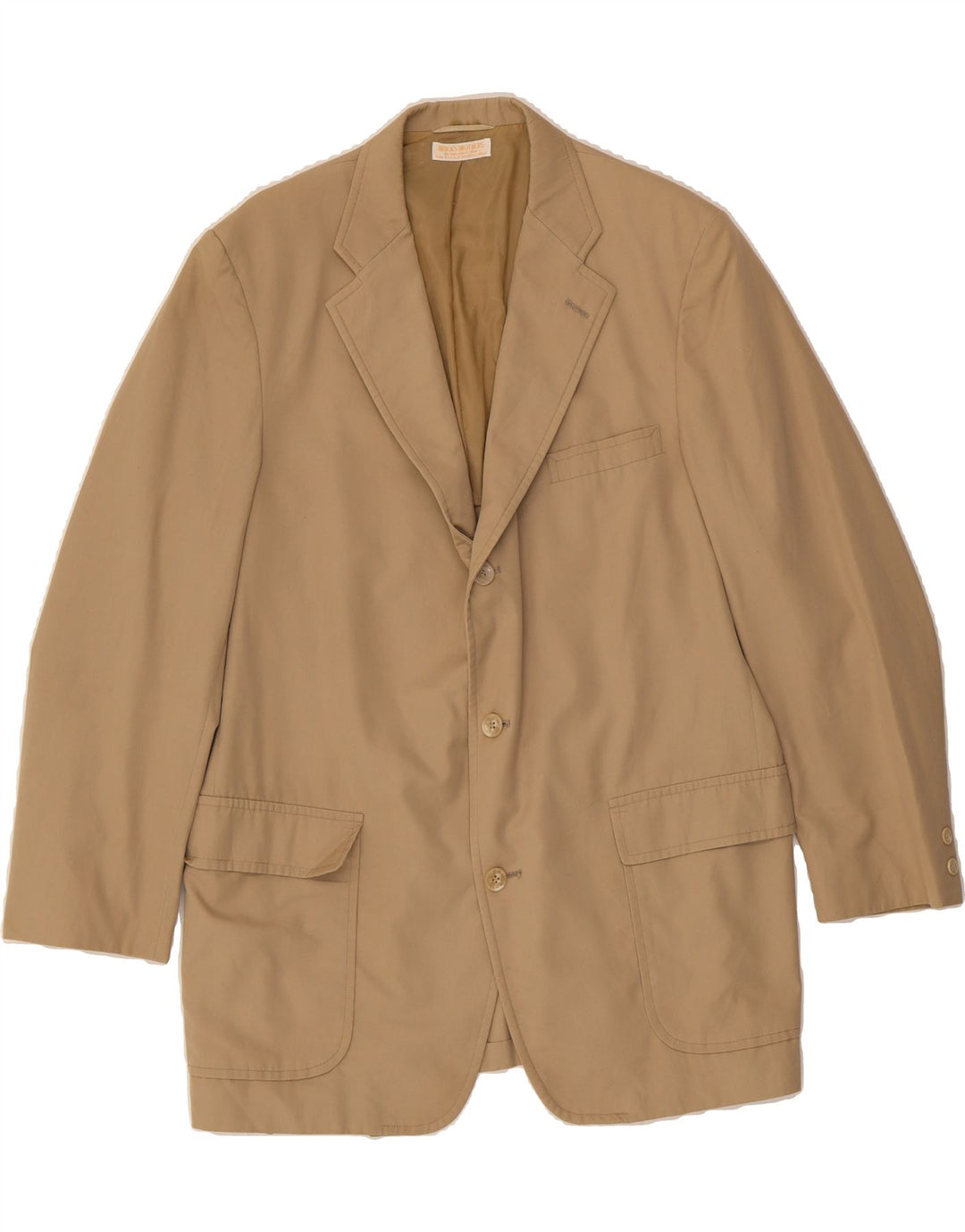 BROOKS BROTHERS Mens Longline 3 Button Blazer Jacket UK 42 XL Beige Vintage Brooks Brothers and Second-Hand Brooks Brothers from Messina Hembry 