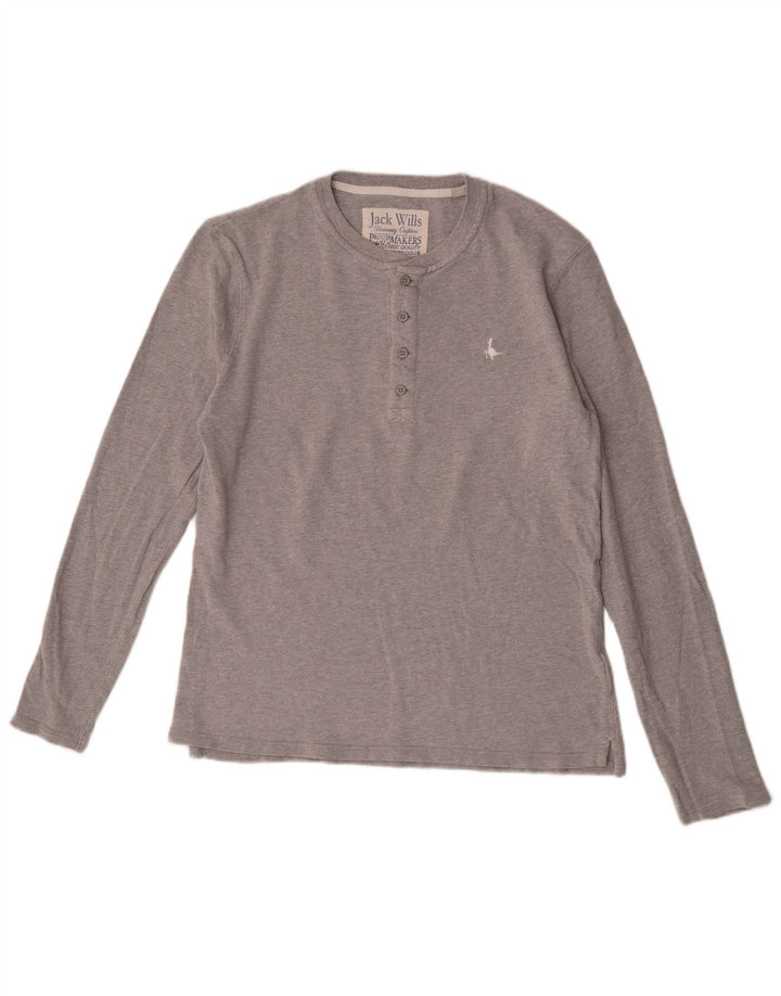 Мужской топ Jack Wills с длинным рукавом, средний серый хлопок